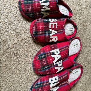 Mama bear papa bear slippers — maybe worn once. Selling as a set.